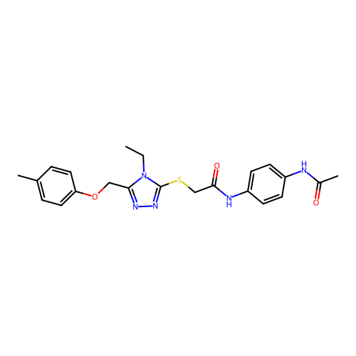 N-(4-acetamidophenyl)-2-((4-ethyl-5-((p-tolyloxy)methyl)-4H-1,2,4-triazol-3-yl)thio)acetamide structure