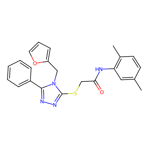 N-(2,5-dimethylphenyl)-2-((4-(furan-2-ylmethyl)-5-phenyl-4H-1,2,4-triazol-3-yl)thio)acetamide structure