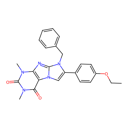 8-benzyl-7-(4-ethoxyphenyl)-1,3-dimethyl-1H-imidazo[2,1-f]purine-2,4(3H,8H)-dione structure
