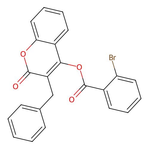 3-benzyl-2-oxo-2H-chromen-4-yl 2-bromobenzoate structure