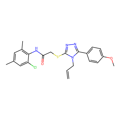 N-(2-chloro-4,6-dimethylphenyl)-2-{[5-(4-methoxyphenyl)-4-(prop-2-en-1-yl)-4H-1,2,4-triazol-3-yl]sulfanyl}acetamide structure