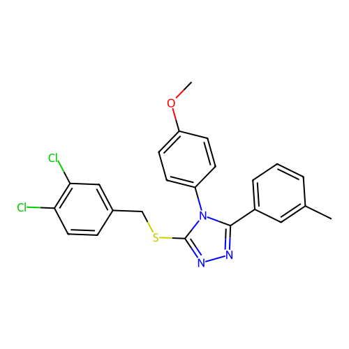 3-[(3,4-dichlorophenyl)methylsulfanyl]-4-(4-methoxyphenyl)-5-(3-methylphenyl)-1,2,4-triazole structure