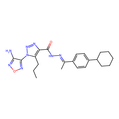 C22H28N8O2 structure