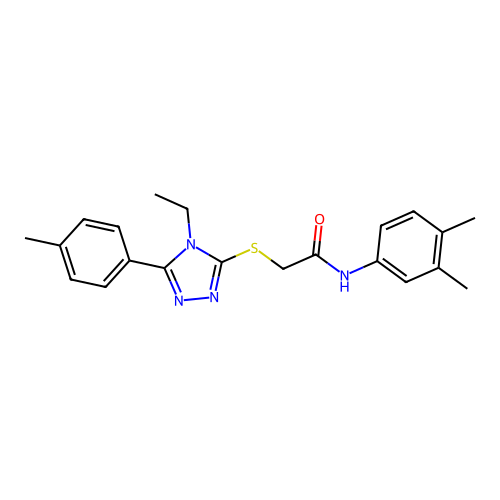 N-(3,4-dimethylphenyl)-2-((4-ethyl-5-(p-tolyl)-4H-1,2,4-triazol-3-yl)thio)acetamide structure