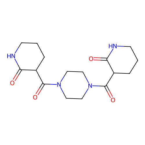 3,3'-(Piperazine-1,4-dicarbonyl)bis(piperidin-2-one) structure