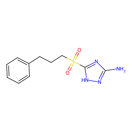3-[(3-phenylpropyl)sulfonyl]-1H-1,2,4-triazol-5-amine structure