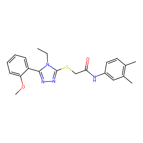 N-(3,4-dimethylphenyl)-2-{[4-ethyl-5-(2-methoxyphenyl)-4H-1,2,4-triazol-3-yl]sulfanyl}acetamide structure