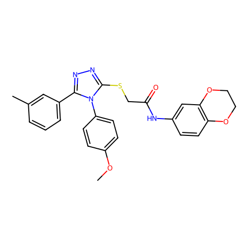 N-(2,3-dihydro-1,4-benzodioxin-6-yl)-2-{[4-(4-methoxyphenyl)-5-(3-methylphenyl)-4H-1,2,4-triazol-3-yl]sulfanyl}acetamide structure