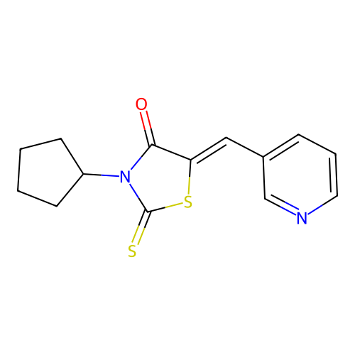 (Z)-3-cyclopentyl-5-(pyridin-3-ylmethylene)-2-thioxothiazolidin-4-one structure