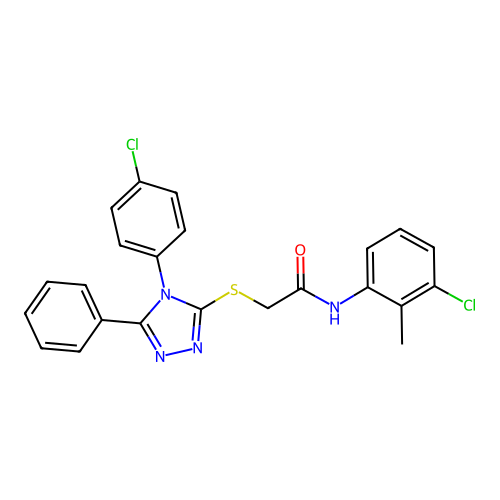 N-(3-chloro-2-methylphenyl)-2-{[4-(4-chlorophenyl)-5-phenyl-4H-1,2,4-triazol-3-yl]sulfanyl}acetamide structure