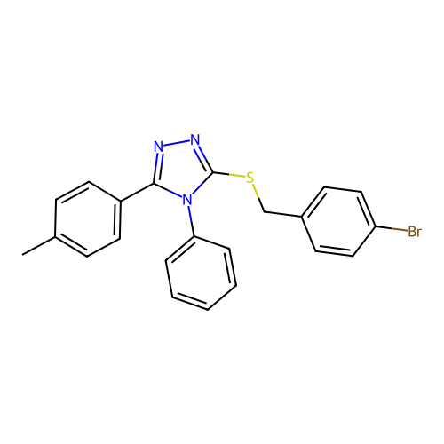 3-[(4-Bromophenyl)methylthio]-5-(4-methylphenyl)-4-phenyl-1,2,4-triazole structure