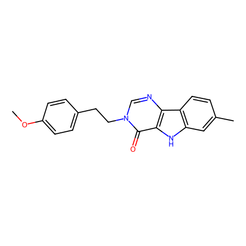 3-[2-(4-methoxyphenyl)ethyl]-7-methyl-3,5-dihydro-4H-pyrimido[5,4-b]indol-4-one structure