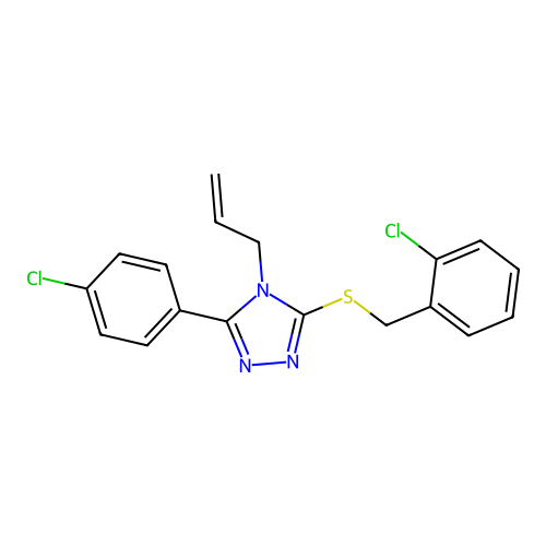 5-(4-Chlorophenyl)-3-[(2-chlorophenyl)methylthio]-4-prop-2-enyl-1,2,4-triazole structure