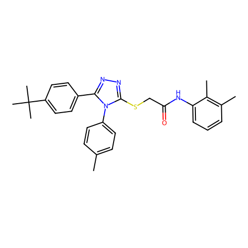 2-{[5-(4-tert-butylphenyl)-4-(4-methylphenyl)-4H-1,2,4-triazol-3-yl]sulfanyl}-N-(2,3-dimethylphenyl)acetamide structure