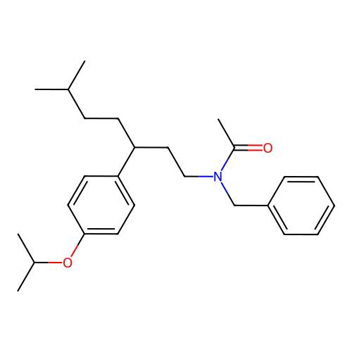 N-benzyl-N-(3-(4-isopropoxyphenyl)-6-methylheptyl)acetamide structure
