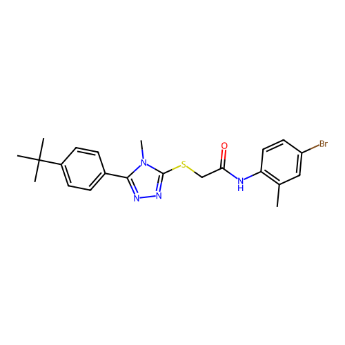 N-(4-bromo-2-methylphenyl)-2-{[5-(4-tert-butylphenyl)-4-methyl-4H-1,2,4-triazol-3-yl]sulfanyl}acetamide structure