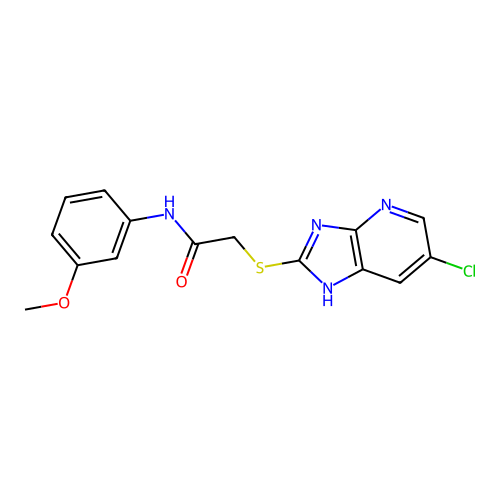 2-[(6-chloro-1H-imidazo[4,5-b]pyridin-2-yl)sulfanyl]-N-(3-methoxyphenyl)acetamide structure