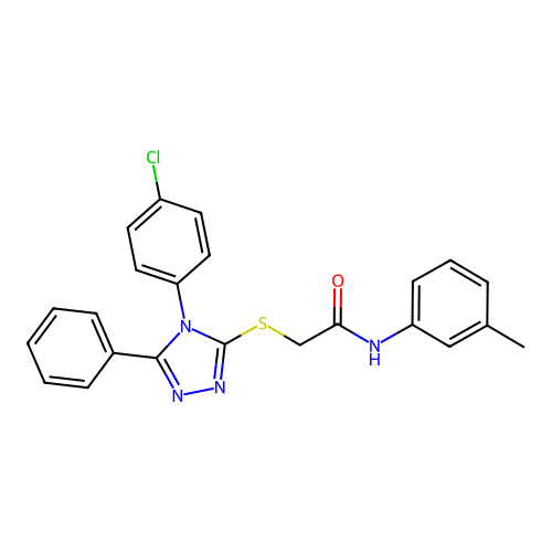 2-[[4-(4-chlorophenyl)-5-phenyl-1,2,4-triazol-3-yl]sulfanyl]-N-(3-methylphenyl)acetamide structure