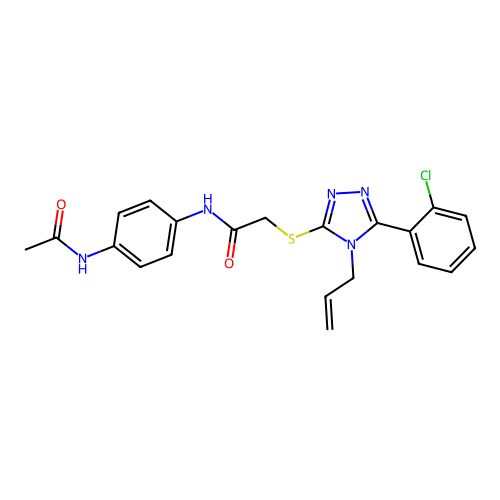 2-{[5-(2-chlorophenyl)-4-(prop-2-en-1-yl)-4H-1,2,4-triazol-3-yl]sulfanyl}-N-(4-acetamidophenyl)acetamide structure
