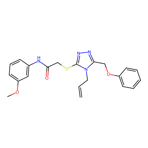 N-(3-methoxyphenyl)-2-{[5-(phenoxymethyl)-4-(prop-2-en-1-yl)-4H-1,2,4-triazol-3-yl]sulfanyl}acetamide structure