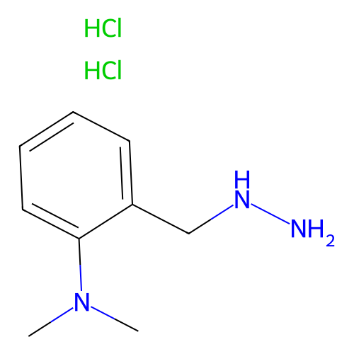 2-(hydrazinylmethyl)-N,N-dimethylaniline dihydrochloride structure