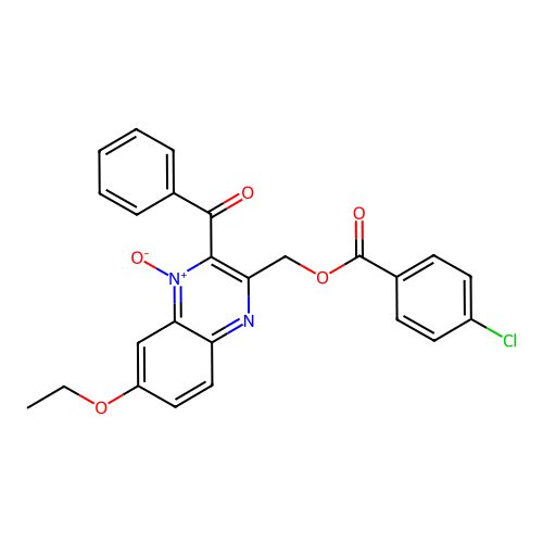 (3-Benzoyl-6-ethoxy-4-oxidoquinoxalin-4-ium-2-yl)methyl 4-chlorobenzoate structure