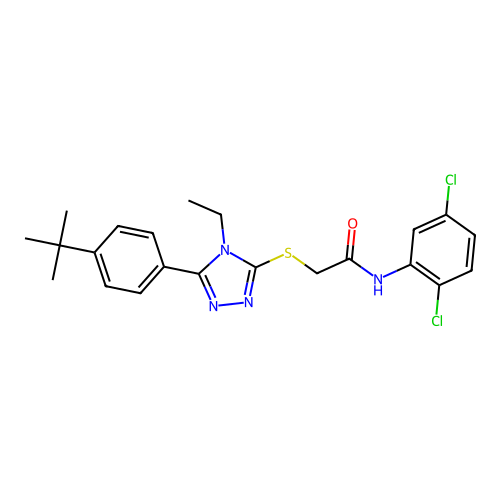 2-{[5-(4-tert-butylphenyl)-4-ethyl-4H-1,2,4-triazol-3-yl]sulfanyl}-N-(2,5-dichlorophenyl)acetamide structure
