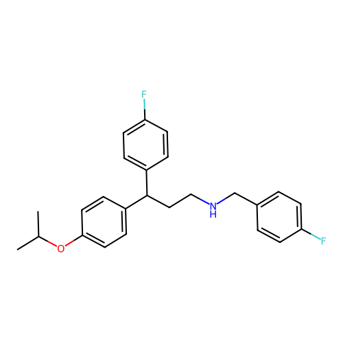 N-(4-fluorobenzyl)-3-(4-fluorophenyl)-3-(4-isopropoxyphenyl)propan-1-amine structure