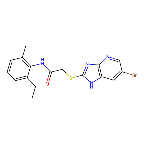 2-[(6-bromo-1H-imidazo[4,5-b]pyridin-2-yl)sulfanyl]-N-(2-ethyl-6-methylphenyl)acetamide structure