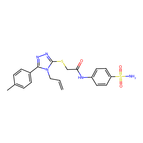 2-((4-allyl-5-(p-tolyl)-4H-1,2,4-triazol-3-yl)thio)-N-(4-sulfamoylphenyl)acetamide structure