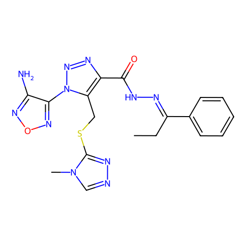 C18H19N11O2S structure