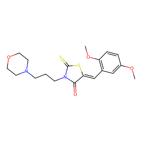 (Z)-5-(2,5-dimethoxybenzylidene)-3-(3-morpholinopropyl)-2-thioxothiazolidin-4-one structure