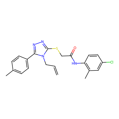 N-(4-chloro-2-methylphenyl)-2-{[5-(4-methylphenyl)-4-(prop-2-en-1-yl)-4H-1,2,4-triazol-3-yl]sulfanyl}acetamide structure