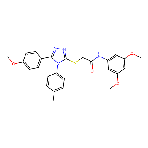 N-(3,5-dimethoxyphenyl)-2-{[5-(4-methoxyphenyl)-4-(4-methylphenyl)-4H-1,2,4-triazol-3-yl]sulfanyl}acetamide structure