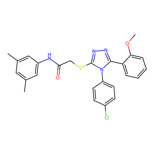 2-{[4-(4-chlorophenyl)-5-(2-methoxyphenyl)-4H-1,2,4-triazol-3-yl]sulfanyl}-N-(3,5-dimethylphenyl)acetamide structure