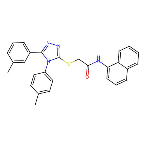2-{[5-(3-methylphenyl)-4-(4-methylphenyl)-4H-1,2,4-triazol-3-yl]sulfanyl}-N-(naphthalen-1-yl)acetamide structure
