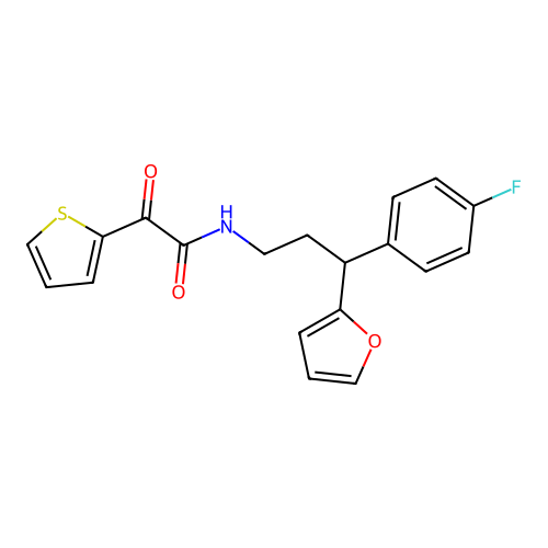 N-(3-(4-fluorophenyl)-3-(furan-2-yl)propyl)-2-oxo-2-(thiophen-2-yl)acetamide structure