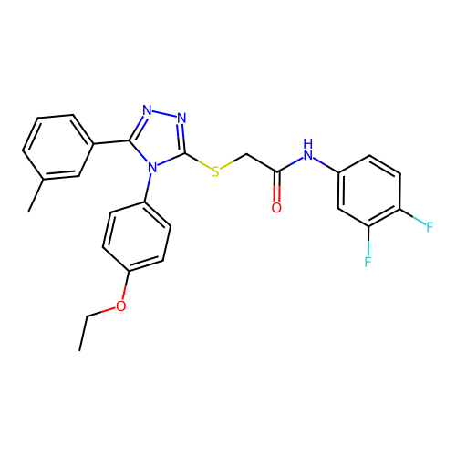 N-(3,4-difluorophenyl)-2-{[4-(4-ethoxyphenyl)-5-(3-methylphenyl)-4H-1,2,4-triazol-3-yl]sulfanyl}acetamide structure