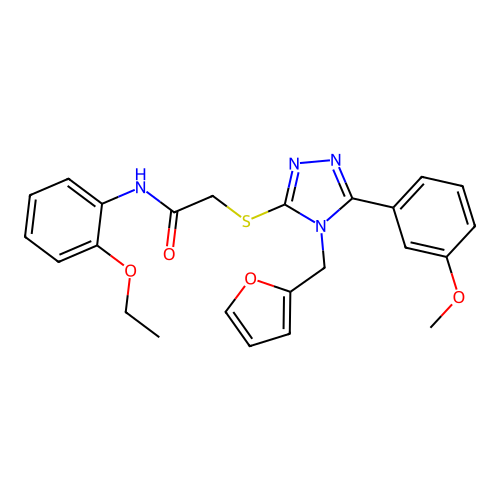 N-(2-ethoxyphenyl)-2-{[4-(furan-2-ylmethyl)-5-(3-methoxyphenyl)-4H-1,2,4-triazol-3-yl]sulfanyl}acetamide structure