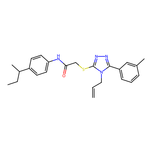 N-[4-(butan-2-yl)phenyl]-2-{[5-(3-methylphenyl)-4-(prop-2-en-1-yl)-4H-1,2,4-triazol-3-yl]sulfanyl}acetamide structure