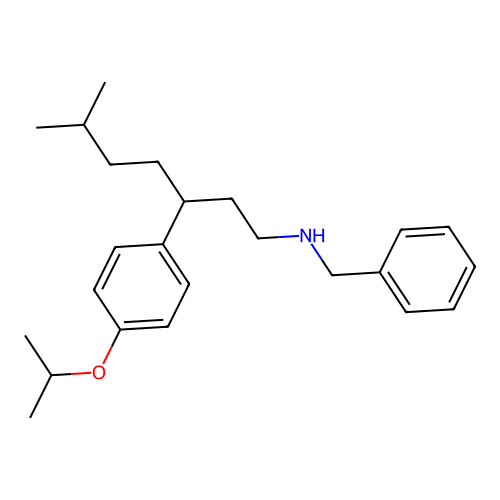 N-benzyl-3-(4-isopropoxyphenyl)-6-methylheptan-1-amine structure