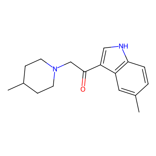1-(5-methyl-1H-indol-3-yl)-2-(4-methylpiperidin-1-yl)ethanone structure