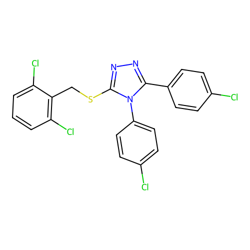 4,5-Bis(4-chlorophenyl)-3-[(2,6-dichlorophenyl)methylthio]-1,2,4-triazole structure