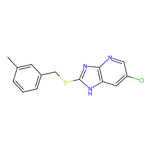 6-chloro-2-[(3-methylbenzyl)sulfanyl]-1H-imidazo[4,5-b]pyridine structure
