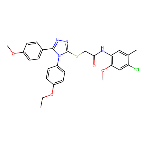 N-(4-chloro-2-methoxy-5-methylphenyl)-2-{[4-(4-ethoxyphenyl)-5-(4-methoxyphenyl)-4H-1,2,4-triazol-3-yl]sulfanyl}acetamide structure