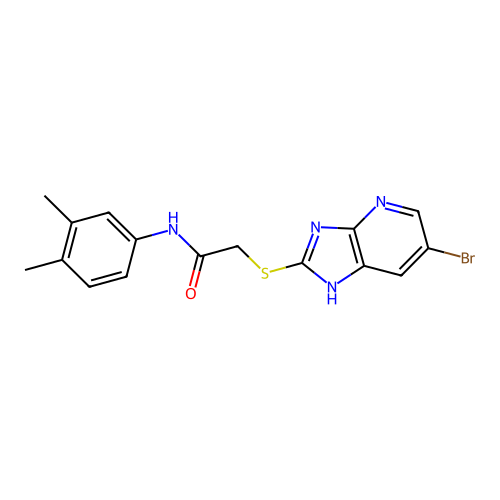 2-[(6-bromo-1H-imidazo[4,5-b]pyridin-2-yl)sulfanyl]-N-(3,4-dimethylphenyl)acetamide structure