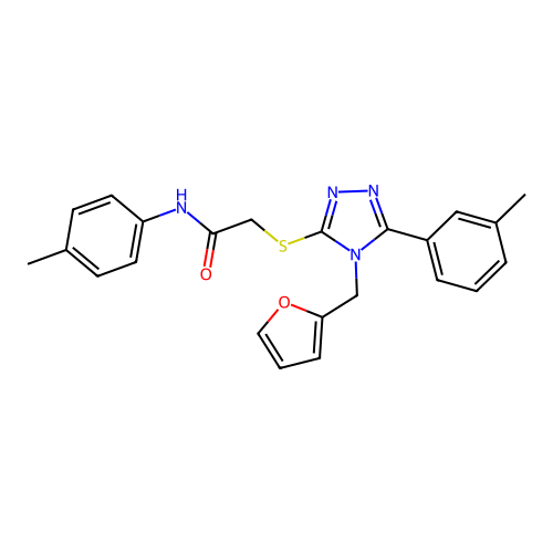 2-{[4-(furan-2-ylmethyl)-5-(3-methylphenyl)-4H-1,2,4-triazol-3-yl]sulfanyl}-N-(4-methylphenyl)acetamide structure