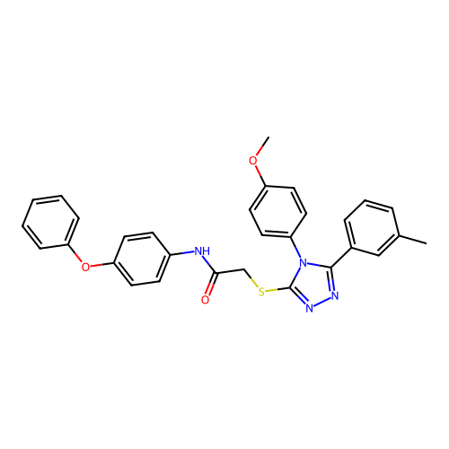 2-{[4-(4-methoxyphenyl)-5-(3-methylphenyl)-4H-1,2,4-triazol-3-yl]sulfanyl}-N-(4-phenoxyphenyl)acetamide structure