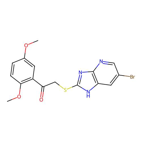 2-((6-bromo-3H-imidazo[4,5-b]pyridin-2-yl)thio)-1-(2,5-dimethoxyphenyl)ethanone structure