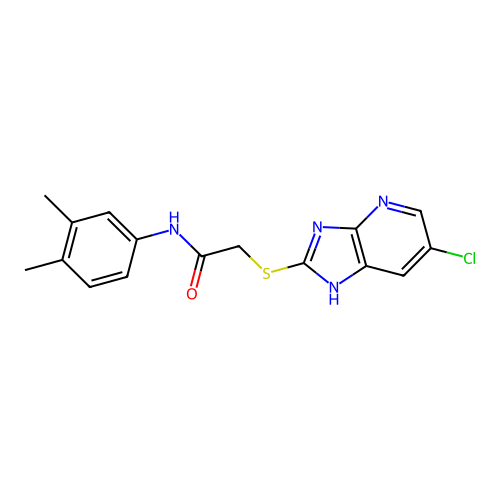 2-[(6-chloro-1H-imidazo[4,5-b]pyridin-2-yl)sulfanyl]-N-(3,4-dimethylphenyl)acetamide structure